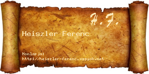 Heiszler Ferenc névjegykártya