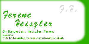 ferenc heiszler business card